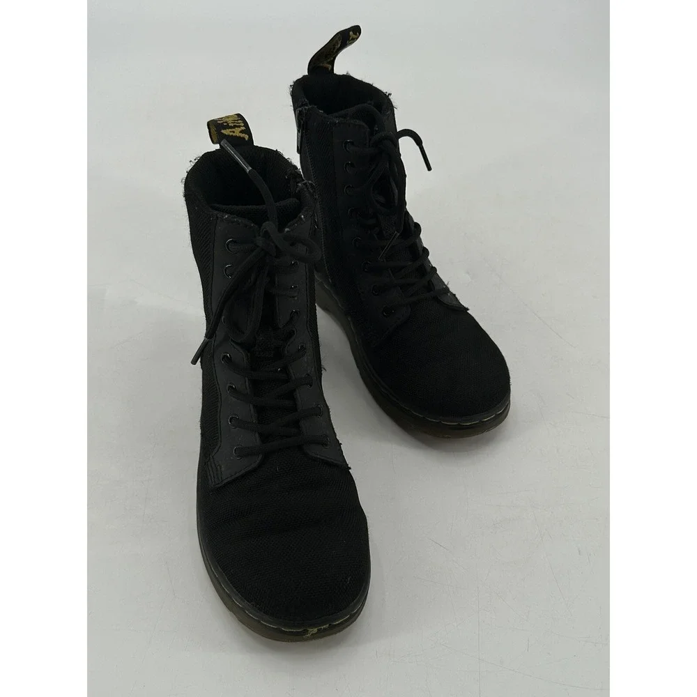 Dr. Martens COMBS J Gray Poly Round Toe Lace Up/Zip Ankle Boots Kid's Size 3‎